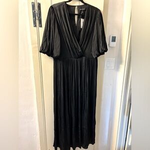 Banana Republic Factory Black Silk Chiffon Maxi Dress, Size 14, NWT